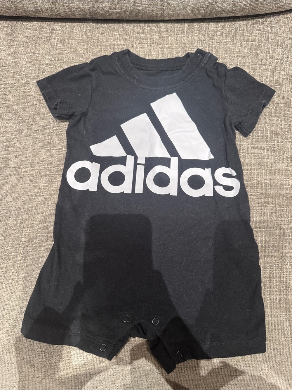adidas Black Romper with White Logo Print